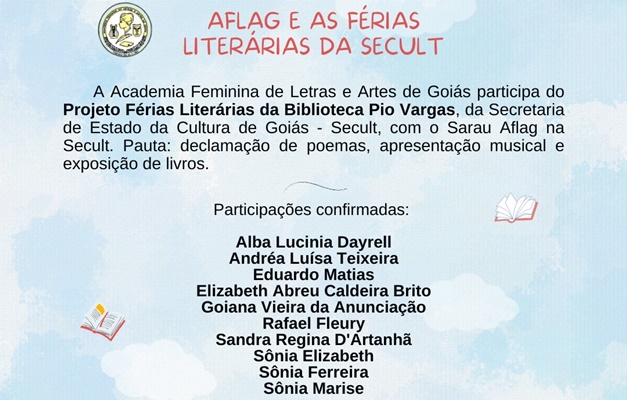 AFLAG participa das Férias Literárias da Biblioteca Pio Vargas