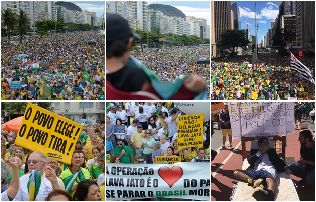 Ataques a Renan e defesa da Lava-Jato dominam manifestações pelo Brasil