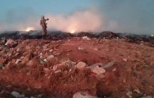 Bombeiros controlam incêndio no aterro sanitário de Bela Vista de Goiás