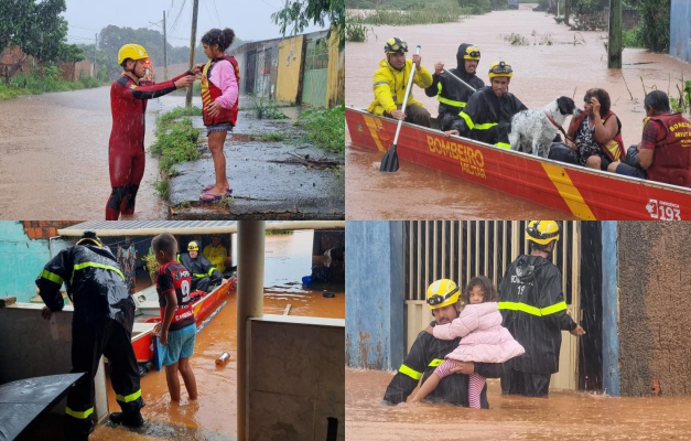 Bombeiros resgatam 12 pessoas de áreas alagadas em Planaltina