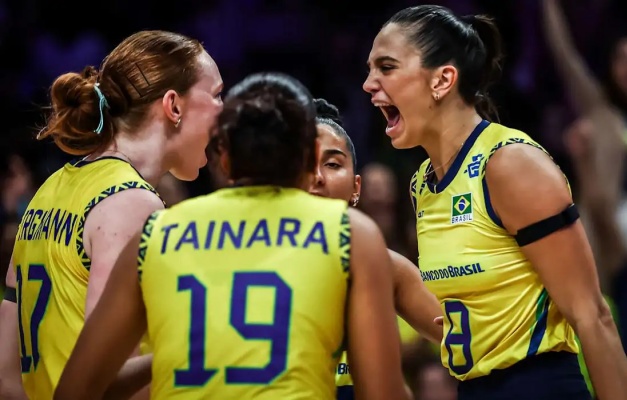 Brasil derrota Alemanha na Liga das Nações de vôlei