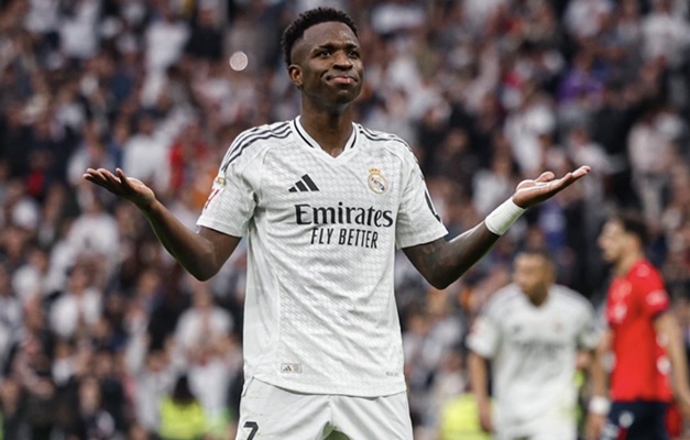 Com 3 de Vini Jr, Real Madrid goleia o Osasuna após 2 derrotas seguidas em casa