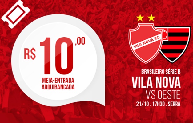 Com promoção, Vila Nova inicia venda de ingressos para jogo contra Oeste 