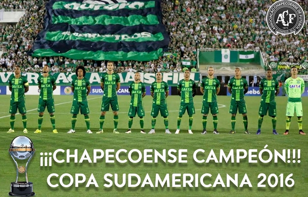 Conmebol declara Chapecoense como campeã da Sul-Americana deste ano