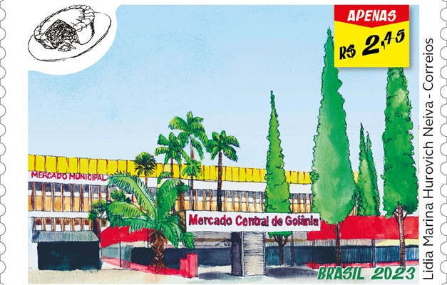 Correios lançam selo com imagem do Mercado Central de Goiânia