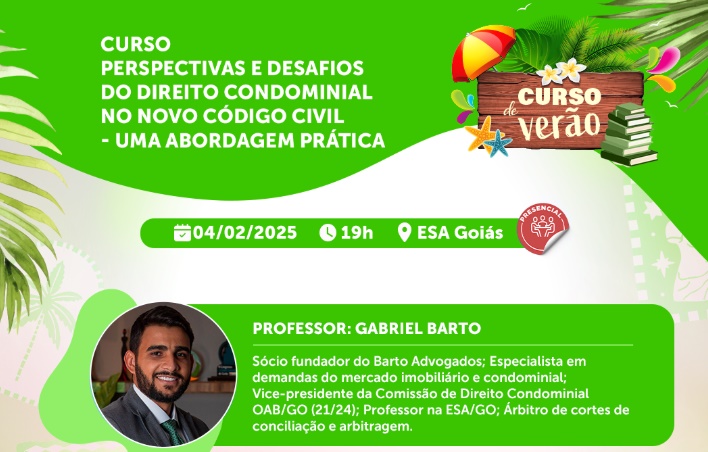 Curso na ESA/GO aborda desafios do Direito Condominial 