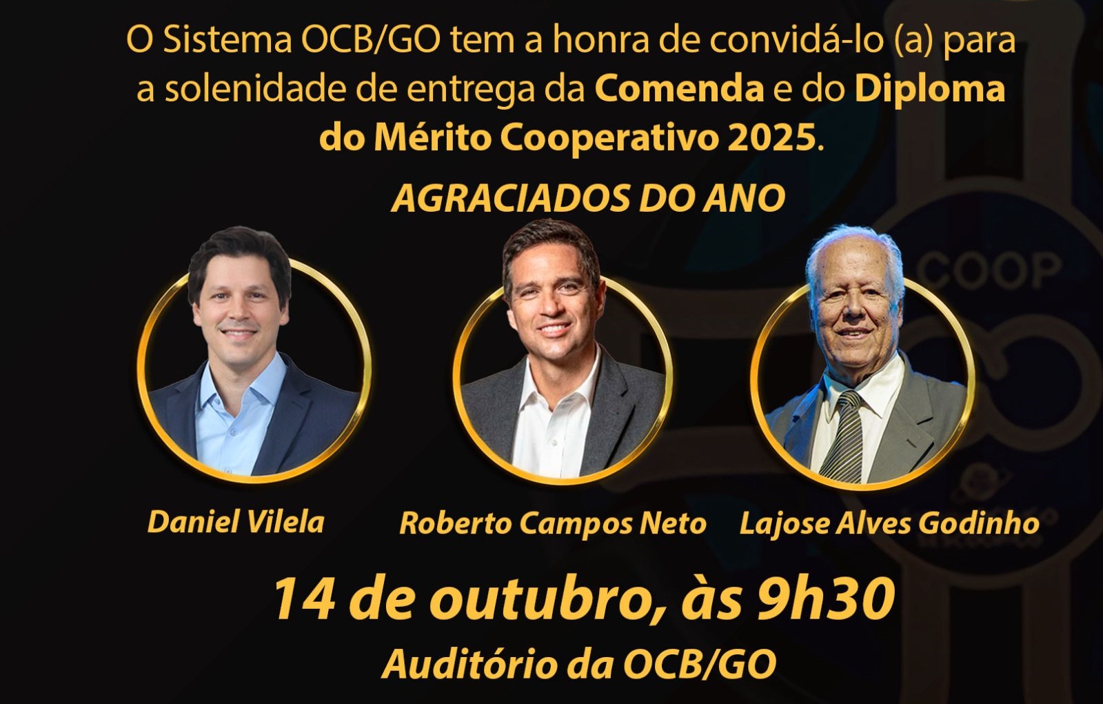 Daniel Vilela será homenageado pelo Sistema OCB/GO 