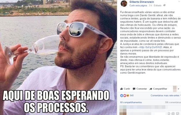 Danilo Gentili é condenado a indenizar Dimenstein por ofensa