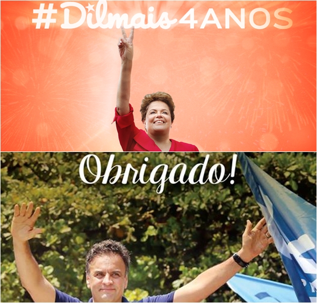 Dilma e Aécio agradecem aos eleitores nas redes sociais