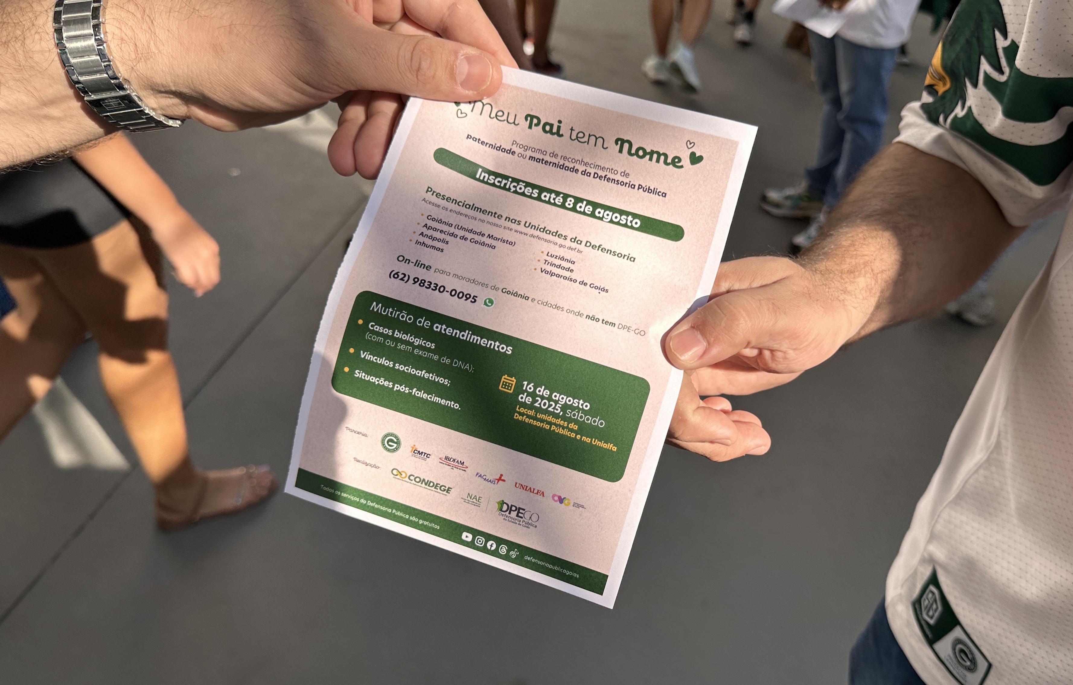 DPE e Goiás Esporte Clube fazem mobilização para Dia D do 'Meu Pai Tem Nome'
