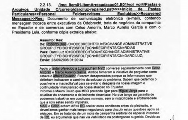 E-mails de Odebrecht revelam contatos com ministros do governo Lula
