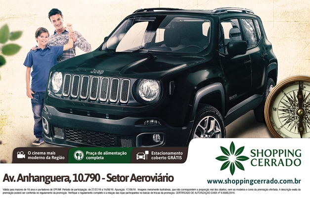 Em comemoração ao Dia dos Pais, Shopping Cerrado sorteia jeep e viagens 