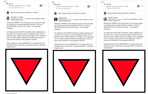 Facebook tira do ar anúncios da campanha de Trump por usar símbolos nazistas