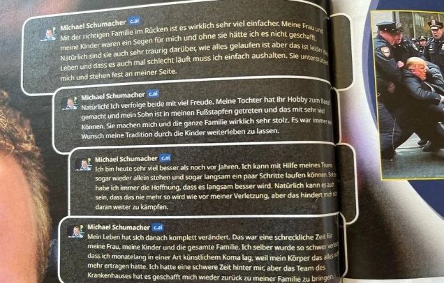 Família de Michael Schumacher recebe R$ 1,1 milhão de revista por falsa entrevista feita por IA
