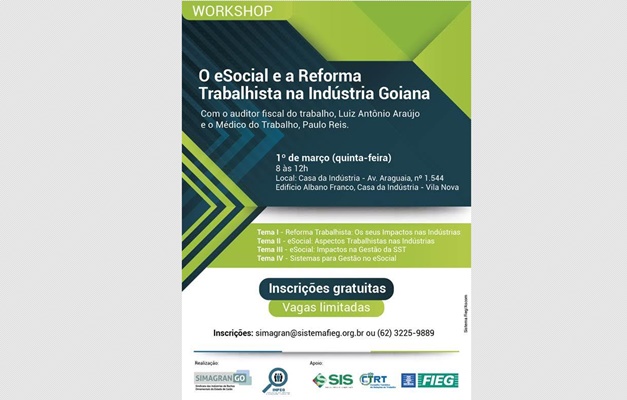 Fieg recebe workshop sobre eSocial e reforma trabalhista na indústria goiana