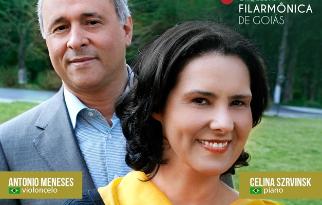 Filarmônica recebe Antonio Meneses e Celina Szrvinsk no Teatro Goiânia
