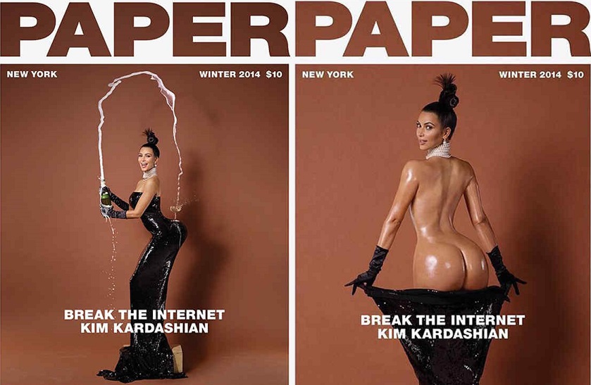 Fotos de Kim Kardashian nua na capa da Paper viram meme