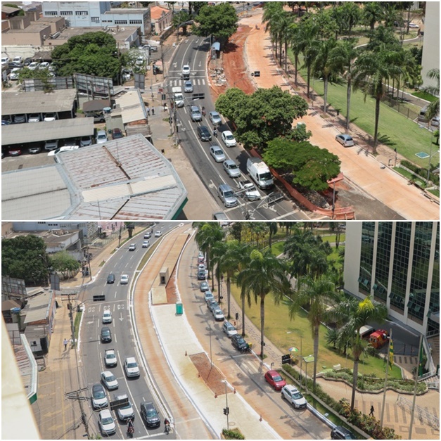 Fotos mostram o que mudou em 2 anos nas obras do BRT na Praça Cívica; veja