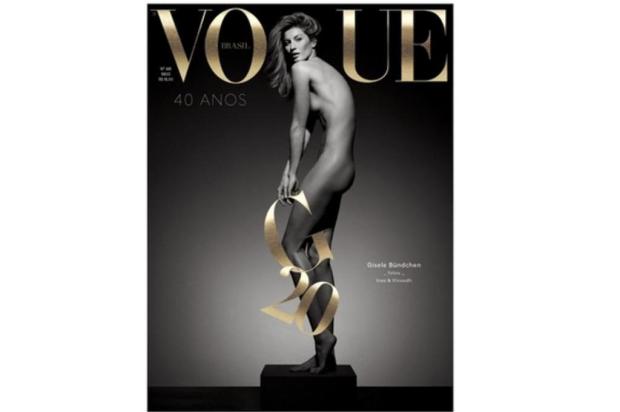 Gisele Bündchen aparece nua em capa comemorativa da Vogue