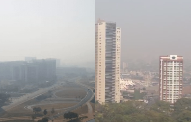 Goiânia e Brasília ficam encobertas por fumaça de queimadas