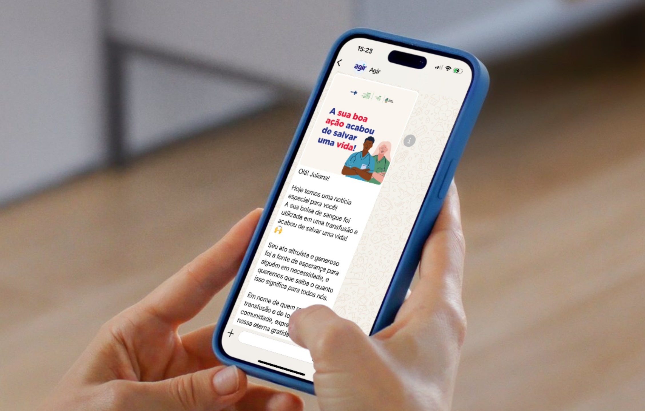 Hugol implementa convocação por WhatsApp para doação de sangue 