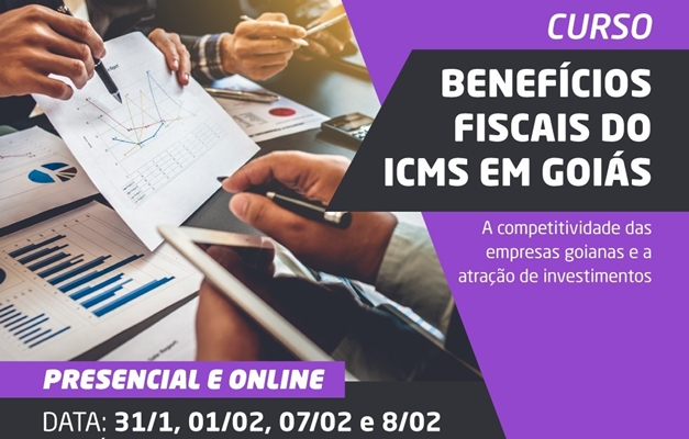 Inscrições do curso de benefícios fiscais do ICMS se encerram nesta semana