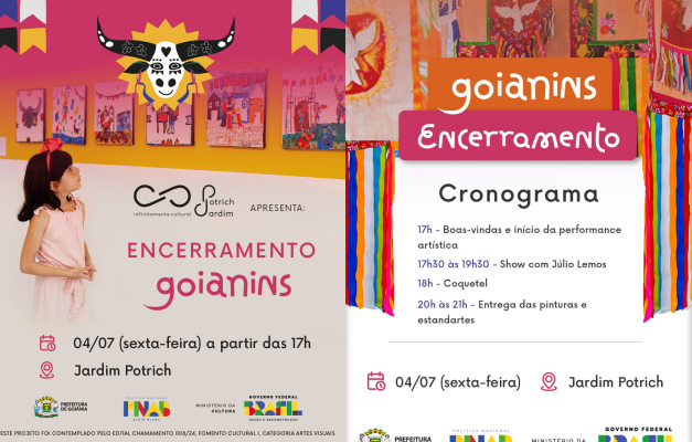 Jardim Potrich encerra Projeto Goianins com arte e música gratuita