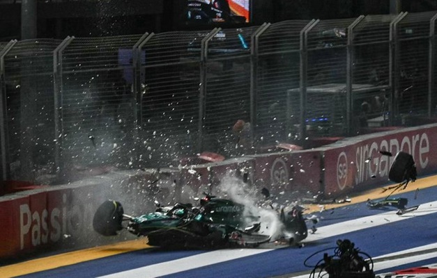 Lance Stroll bate forte e treino do GP de Singapura é interrompido