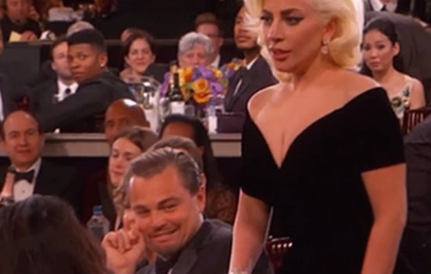 Leonardo DiCaprio explica careta após esbarrar em Lady Gaga