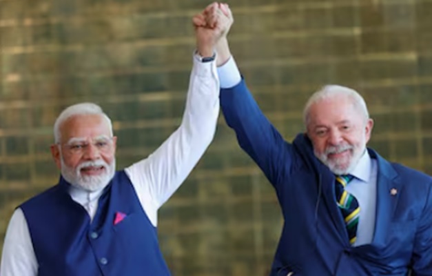 Lula recebe Modi, acena com fábrica da Embraer e diz que Brics 'não aceita' reclamação de Trump