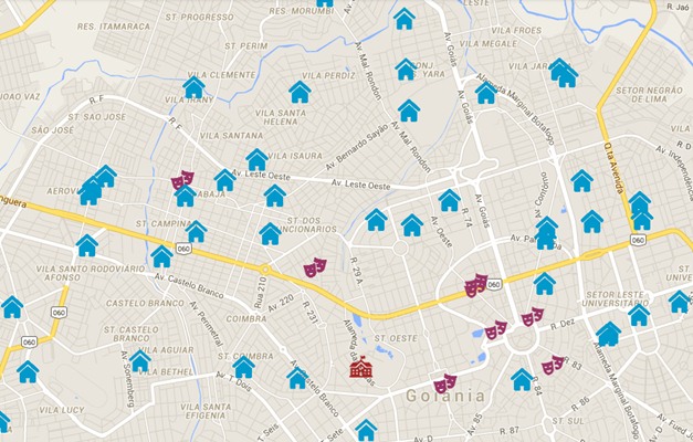 Mapa on-line mostra escolas, espaços culturais e esportivos da Seduce Goiás