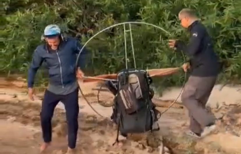 Militar de folga resgata piloto de parapente que caiu às margens do Araguaia