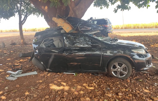 Motorista morre após bater carro em árvore em Bom Jesus de Goiás