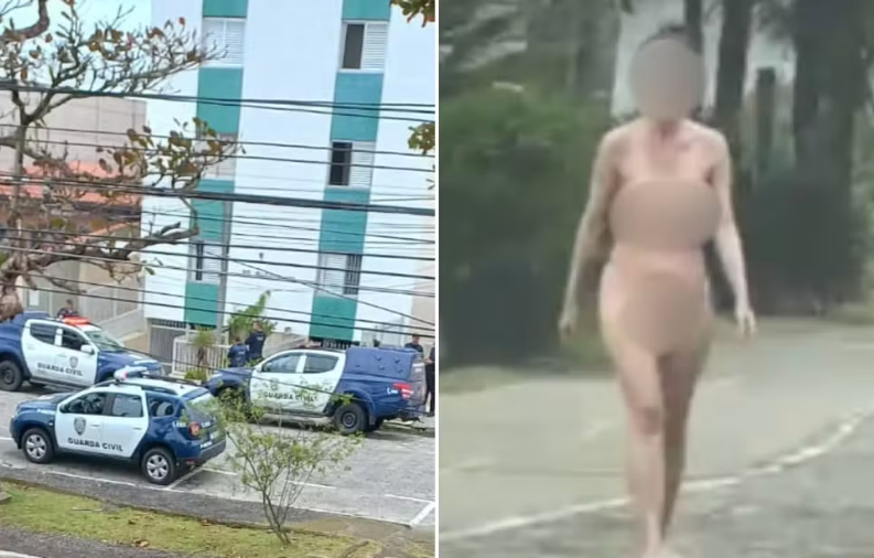 Mulher nua é abordada por guardas na orla de Itanhaém e confessa ter assassinado o próprio pai