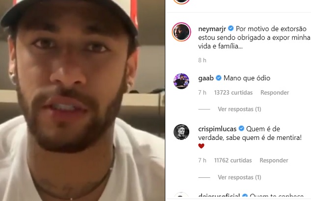 Neymar se defende de acusação de estupro e diz ser vítima de extorsão
