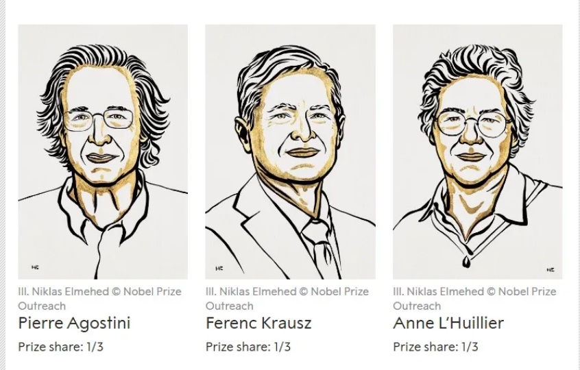 Nobel de Física vai para trio que decifrou movimentos dos elétrons em frações de segundos