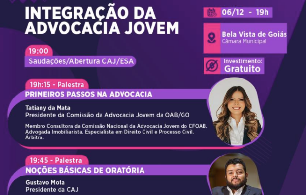 OAB-GO promove evento de integração da advocacia jovem em Goiânia