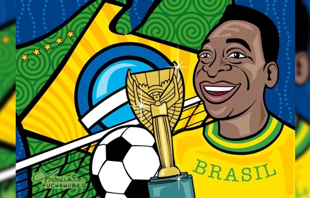Pelé é homenageado por mais de cem cartunistas em exposição virtual