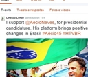 Pelo Twitter, atriz Lindsay Lohan declara apoio a Aécio Neves