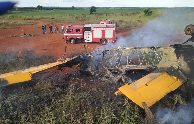 Piloto morre após queda de avião agrícola nas proximidades de Itaberaí