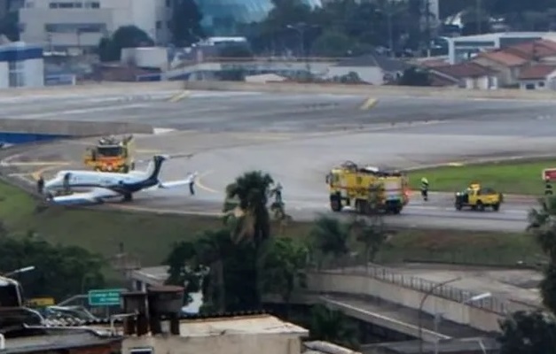Pista de Congonhas é fechada após estouro em pneu de avião de pequeno porte  - @aredacao