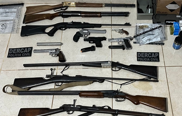 Polícia apreende 15 armas e mais de 3 mil munições em Niquelândia