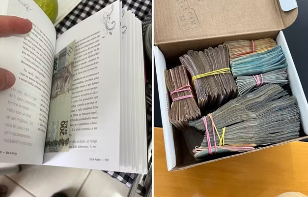 Polícia encontra R$ 20 mil dentro de livro e caixa de sapato em Aparecida