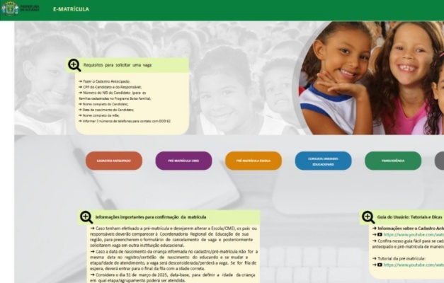 Portal de Matrículas da Educação em Goiânia ficará fora do ar por dez dias