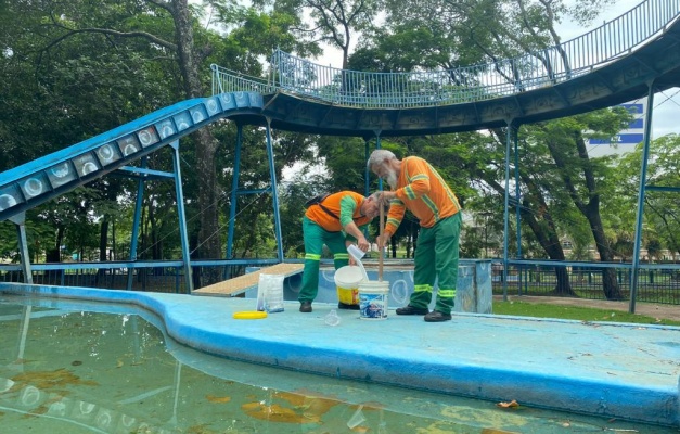 Prefeitura de Goiânia intensifica limpeza nas fontes e espelhos d'água