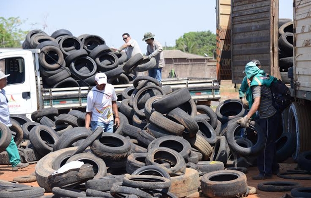 Prefeitura recolhe 14 mil pneus das ruas de Aparecida de Goiânia (GO)