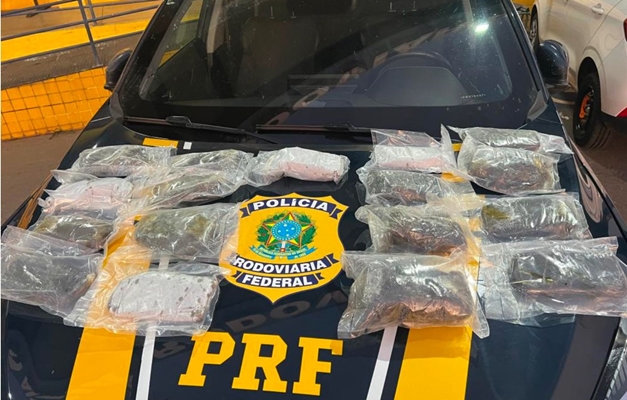 PRF e PM apreendem 20 quilos de haxixe em Hidrolândia