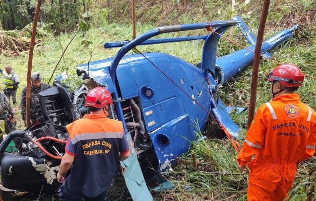 Queda de helicóptero na Grande SP deixou duas pessoas mortas