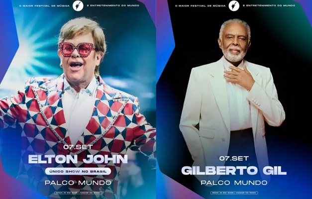 Rock in Rio 2026: Elton John e Gilberto Gil são confirmados como atração no Palco Mundo