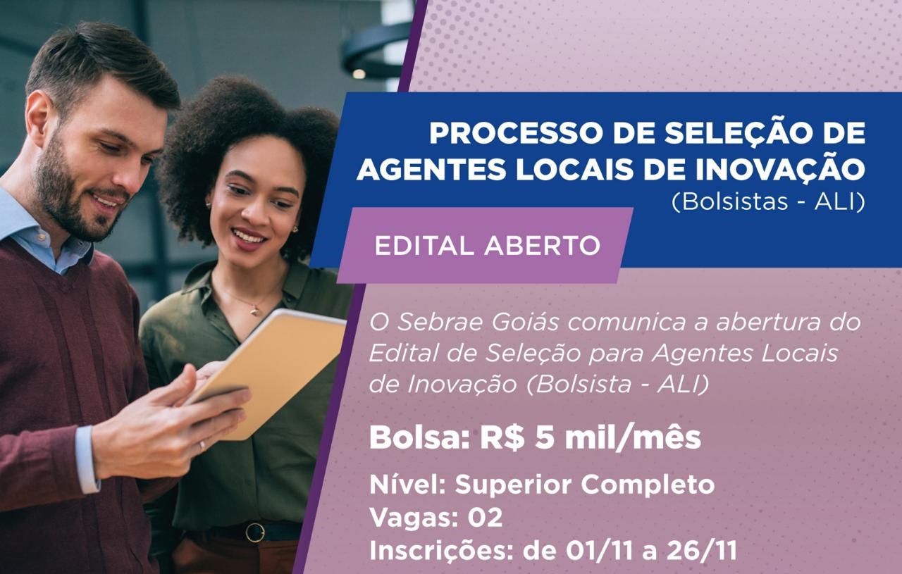 Sebrae Goiás abre processo seletivo para Agentes Locais de Inovação